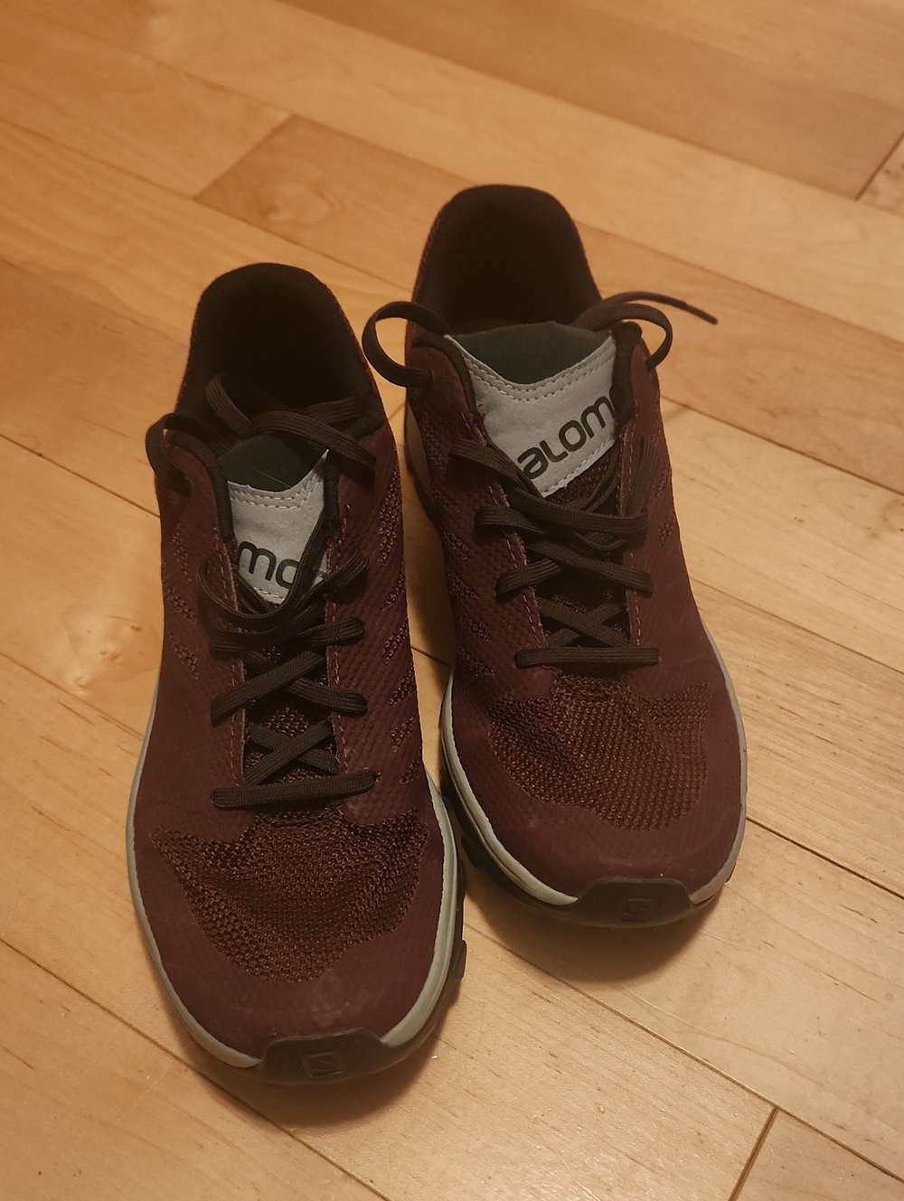 Salomon Burgundy Lace-Up Sneakers